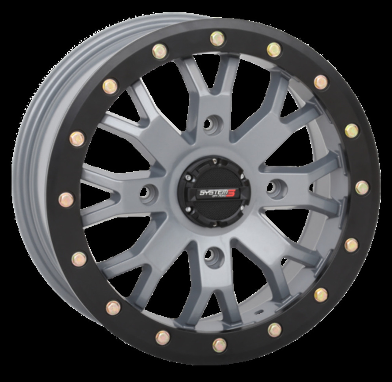 System 3 Off-Road SB-4 Beadlock Wheel 15x7 4/137 4+3 (+15mm) Satin Cement  Grey