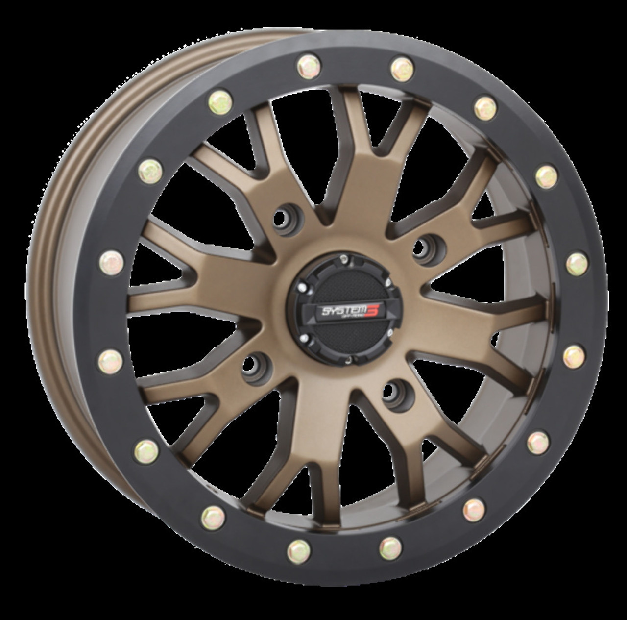 System 3 Off-Road SB-4 Beadlock Wheel 14x7 4/156 4+3 (+15mm) Matte  Bronze/Black