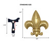 fleur de lys door knocker standard size dimensions