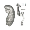 peacock door knocker multi piece parts and mounting hardware