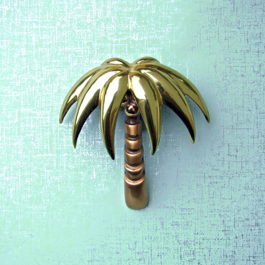 palm tree door knocker brass on mint