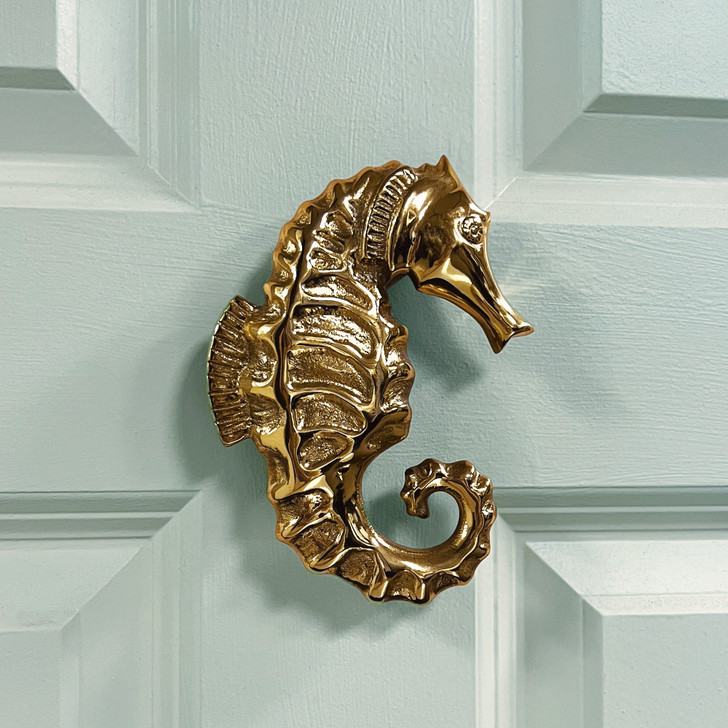 seahorse door knocker brass on mint