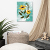 Yellow Daisy Wall Art on Vertical Canvas