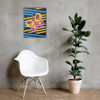 Unique Butterfly Wall Art on Striped Vertical Canvas