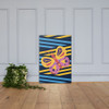Unique Butterfly Wall Art on Striped Vertical Canvas