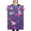 Purple Pink and Blue Unicorns Wall Art for Kids