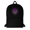 Black Polyester Backpack With Passionate Purple Spider