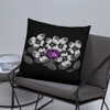Unique Black Throw Pillow Featuring a Beautiful Purple Ladybug