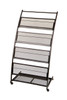 4 Shelf Slanted Mobile Magazine Rack