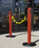 Black and Yellow Post and Rope Stanchion