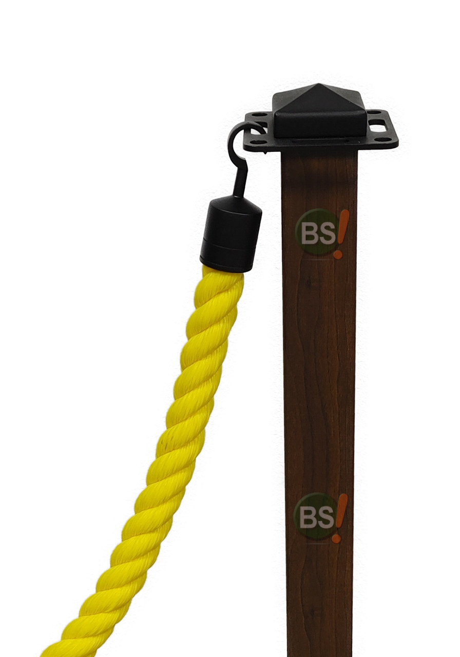 Twisted Neon Yellow Barrier Rope With Hooks