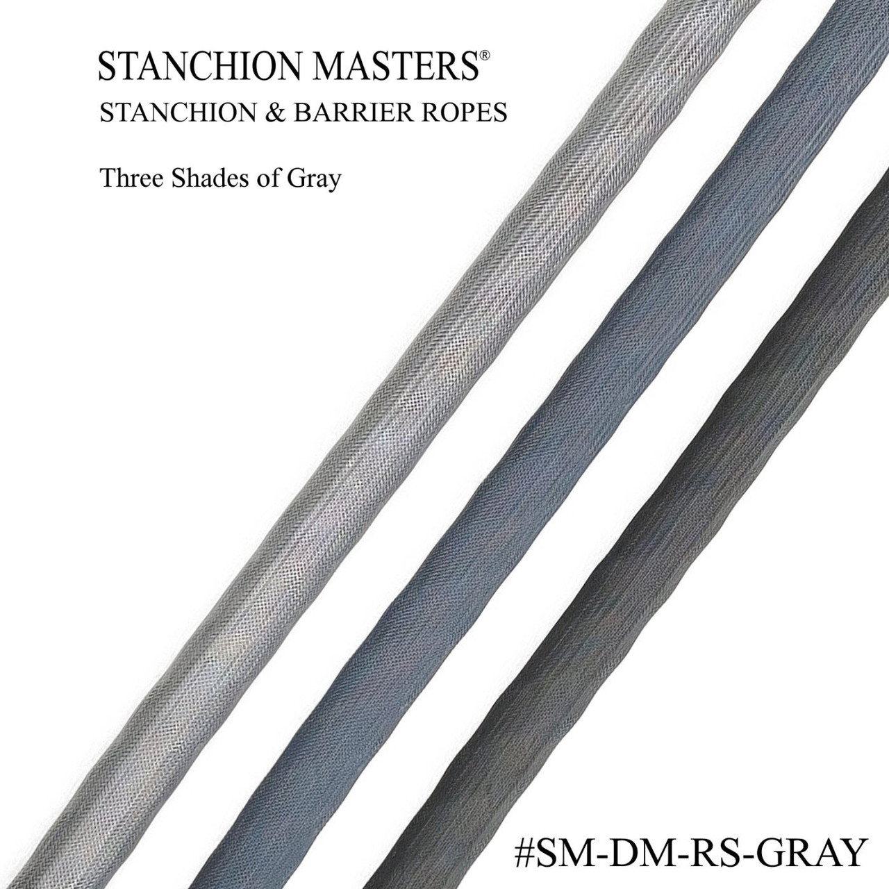 Gray Rope - Light, Medium and Dark Gray Stanchion Rope