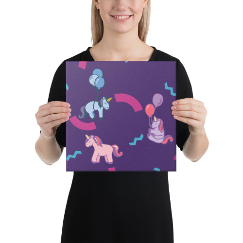 Purple Pink and Blue Unicorns Wall Art for Kids