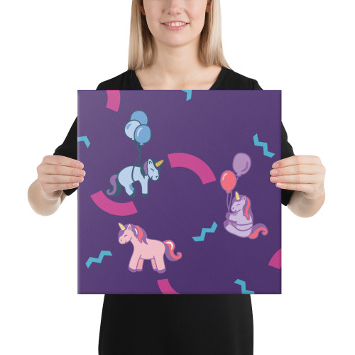 Purple Pink and Blue Unicorns Wall Art for Kids