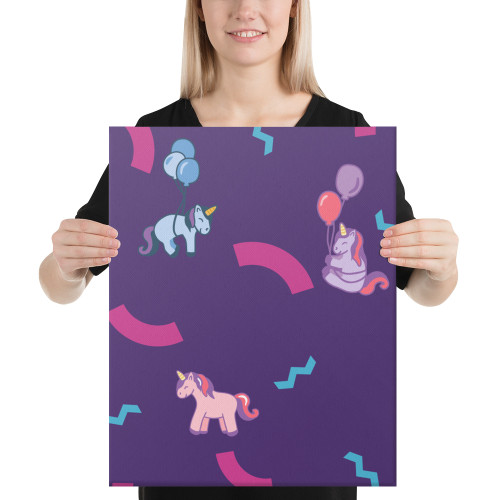 Purple Pink and Blue Unicorns Wall Art for Kids