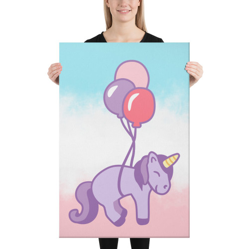 Purple Floating Unicorn Wall Art