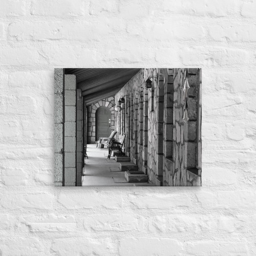 Old Flagstaff Entryway in Black and White on Landscape Canvas Old Flagstaff Entryway in Black and White on Landscape Canvas