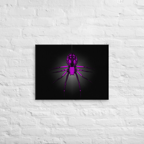 Purple Spider Dropping In Wall Art