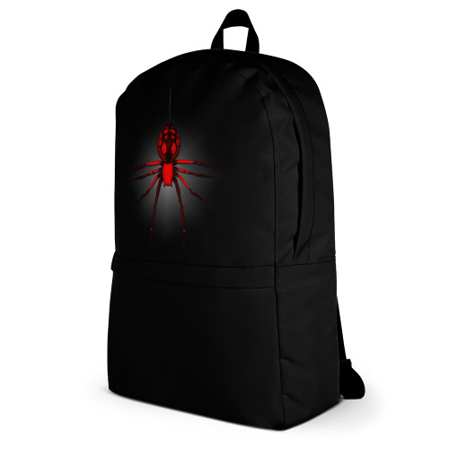 Black Backpack With Radical Red Spider Black Backpack With Radical Red Spider