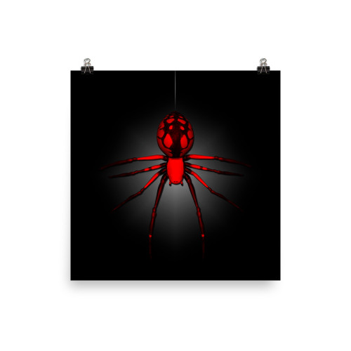 Red and Black Spider Poster
