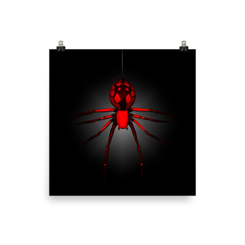 Red and Black Spider Poster