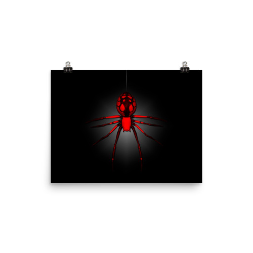 Red and Black Spider Poster