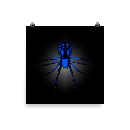 Black and Blue Spider Poster