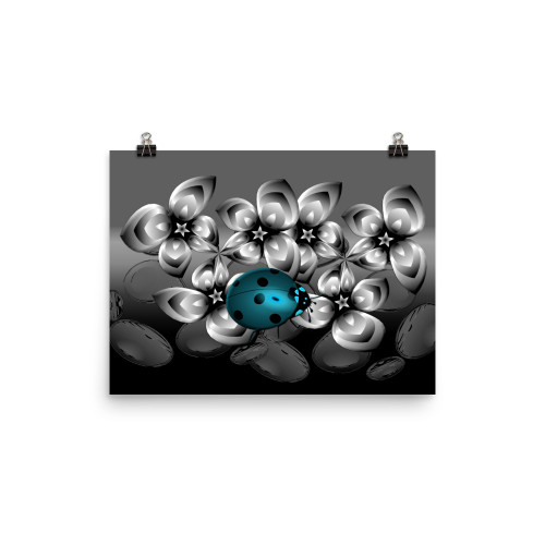 Unique Blue LadyBug Poster