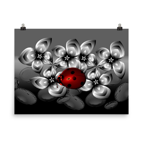 Unique Candy Apple Red Ladybug Poster