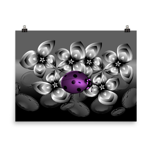 Unique Purple Ladybug Poster