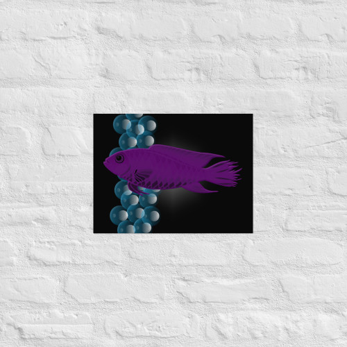 Unique Purple Fish Poster