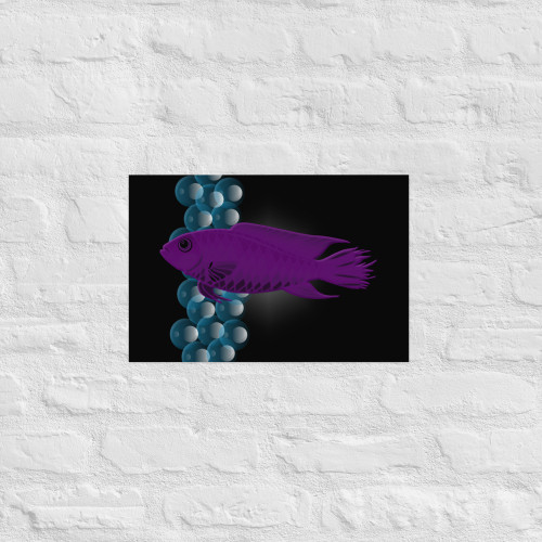 Unique Purple Fish Poster Unique Purple Fish Poster