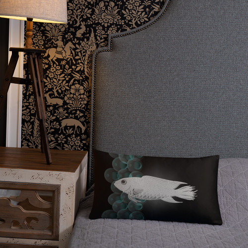 Black Crystal Fish Throw Pillow Black Crystal Fish Throw Pillow