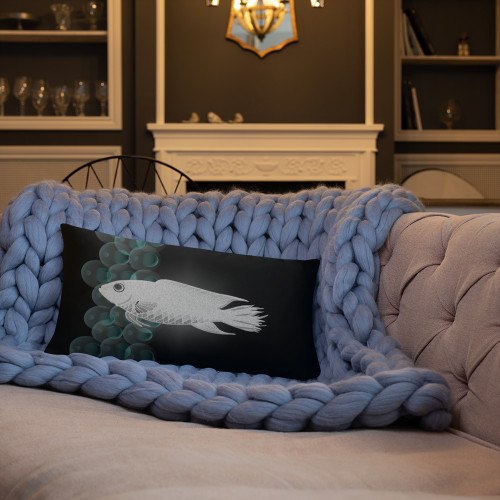 Black Crystal Fish Throw Pillow Black Crystal Fish Throw Pillow