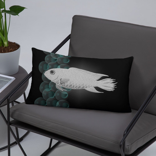 Black Crystal Fish Throw Pillow Black Crystal Fish Throw Pillow