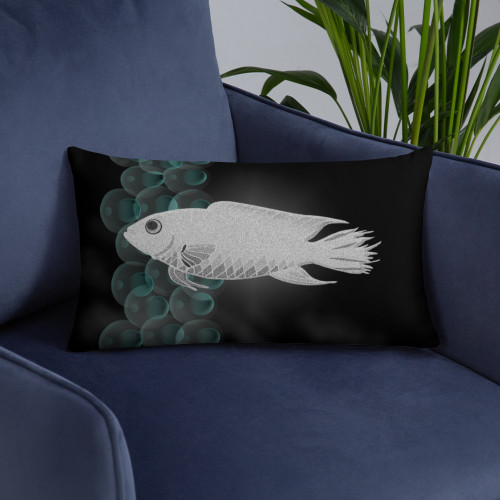 Black Crystal Fish Throw Pillow Black Crystal Fish Throw Pillow
