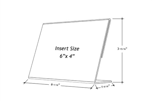 6" X 4" slanted tabletop sign holder dimensions 6" X 4" slanted tabletop sign holder dimensions