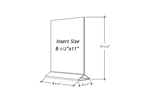 8.5" wide X 11" sign holder dimensions