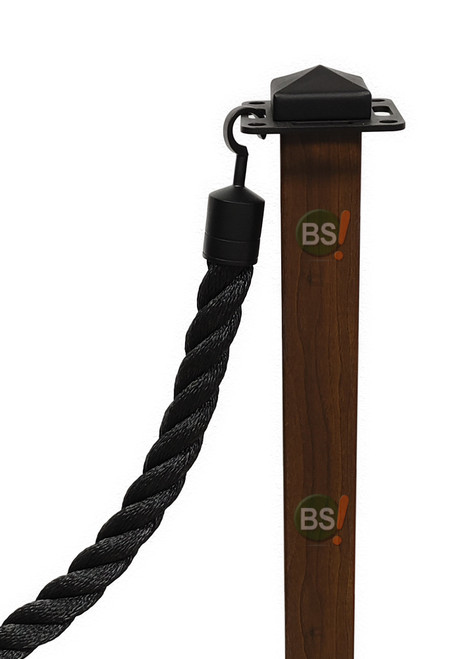 Twisted Black Barrier Rope With Hooks