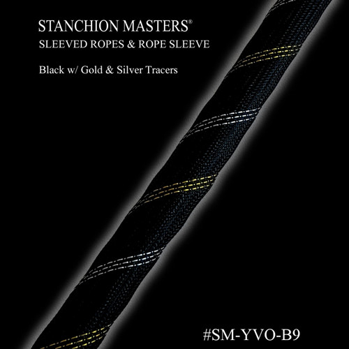 Black Rope with Silver and Gold Tracers