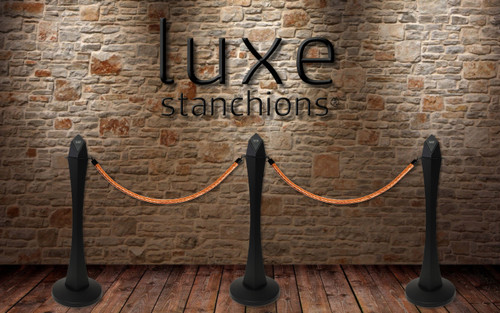 Shiny Copper Stanchion and Barrier Rope