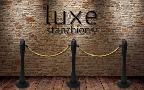 Shiny Gold Stanchion and Barrier Rope