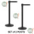 One Set or Pair of QueueMaster550 Black Retractable Stanchion