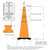 36 Inch 10 lb JBC Traffic Cone Spec Sheet