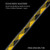 decorative black and yellow stanchion rope