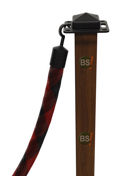 Black and Blood Red Barrier Rope With Hooks