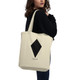 Stylish Cream Tan Tote Bag with Black Luxe Diamond