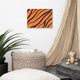 Black and Orange Tiger Striped Wall Art Decor on Canvas