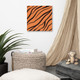 Black and Orange Tiger Striped Wall Art Decor on Canvas