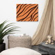 Black and Orange Tiger Striped Wall Art Decor on Canvas